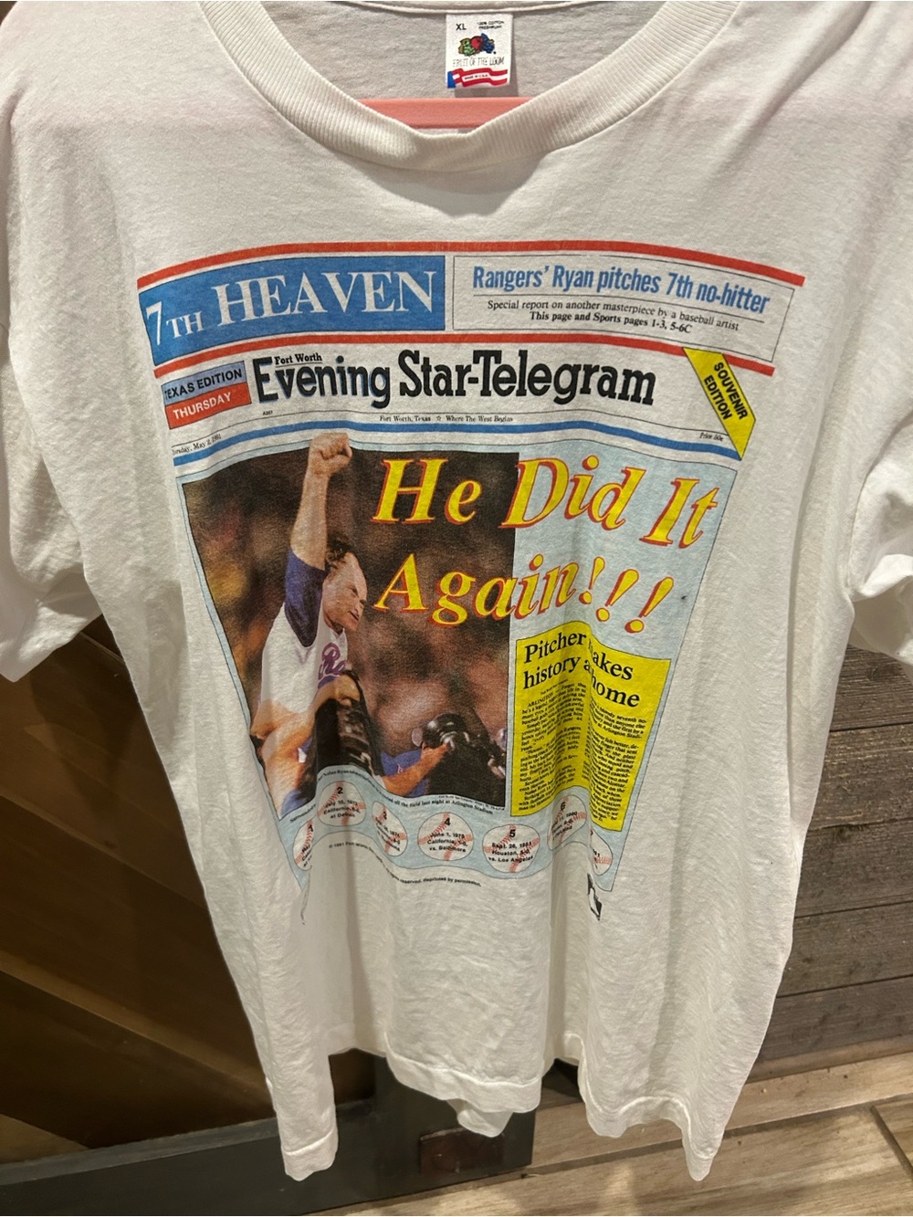 Evening Star-Telegram 'He Did It Again' White Graphic Tee - Unbranded